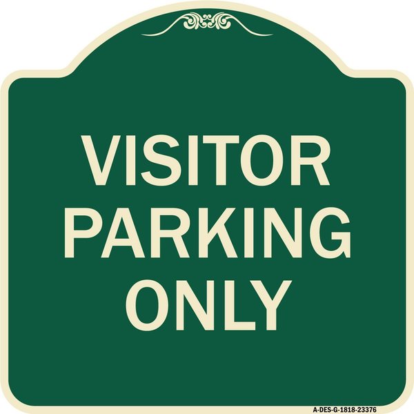 Signmission Parking Reserved Visitor Parking Heavy-Gauge Aluminum Architectural Sign, 18" x 18", G-1818-23376 A-DES-G-1818-23376